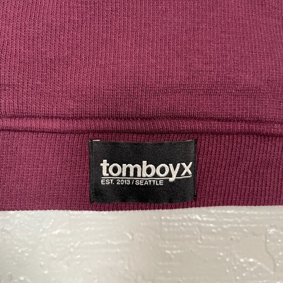 TomboyX Women S Maroon Red Purple Ribbed Bralette Organic Cotton Adjustable - Picture 4 of 7
